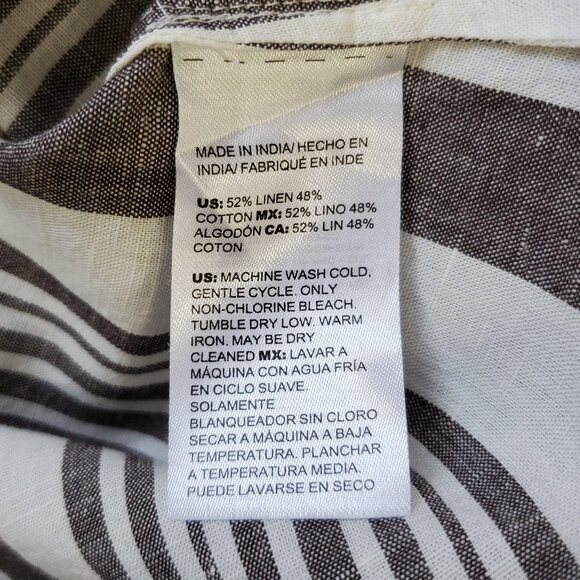 Chico's Linen Blend Stripe Maxi Shirt Size 1 (8-10) - Picture 9 of 11